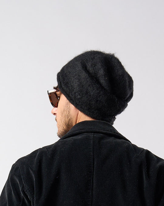 mohair shaggy knit beanie