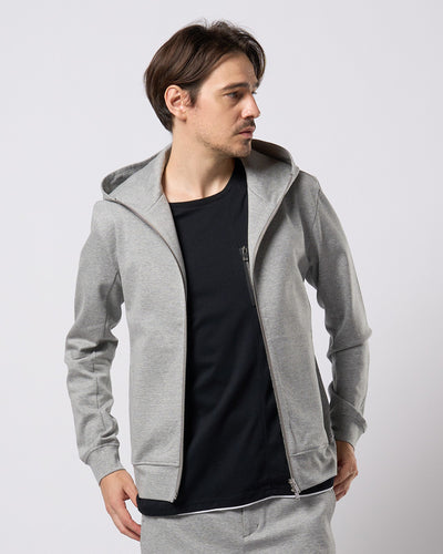 high neck zip-up parka