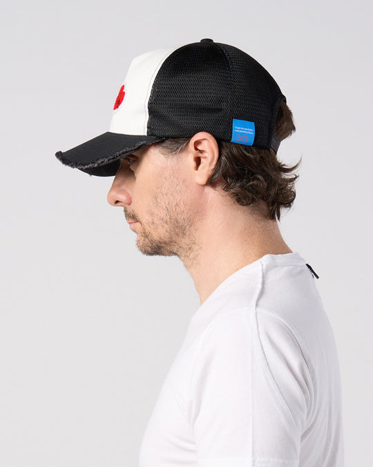 【Maison Honoré Paris × wjk】2-heart patch cut-off mesh cap