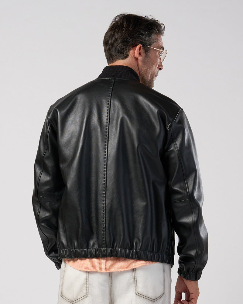 lamb leather bomber jacket