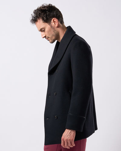 shawl collar half coat