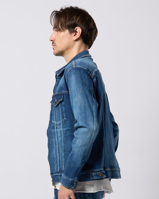denim zip blouson