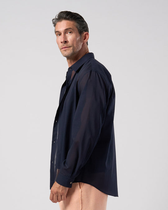 airy wool voile shirt