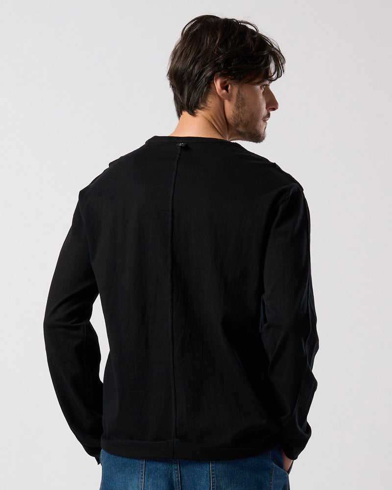 cut-off crew-neck L/S