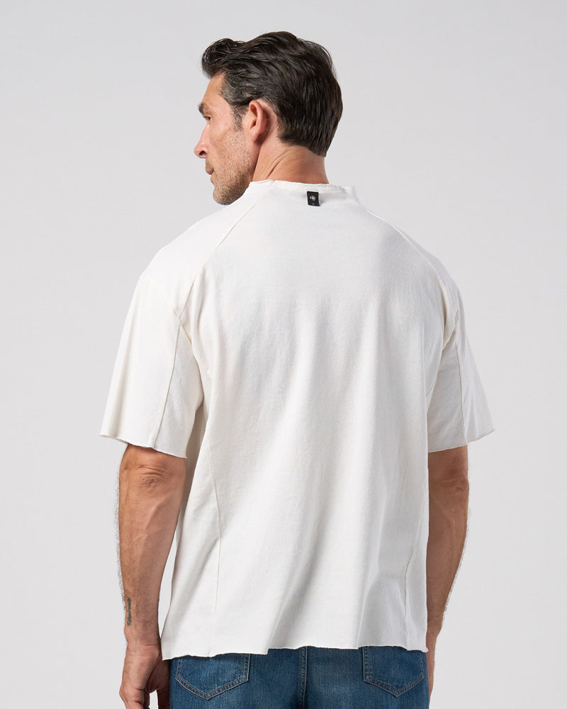 cut-off semi mock neck S/S