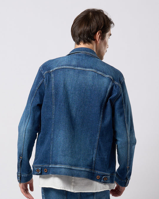 denim zip blouson