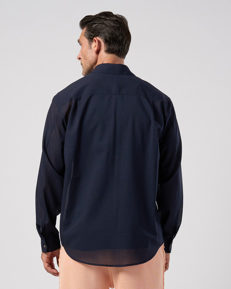 airy wool voile shirt