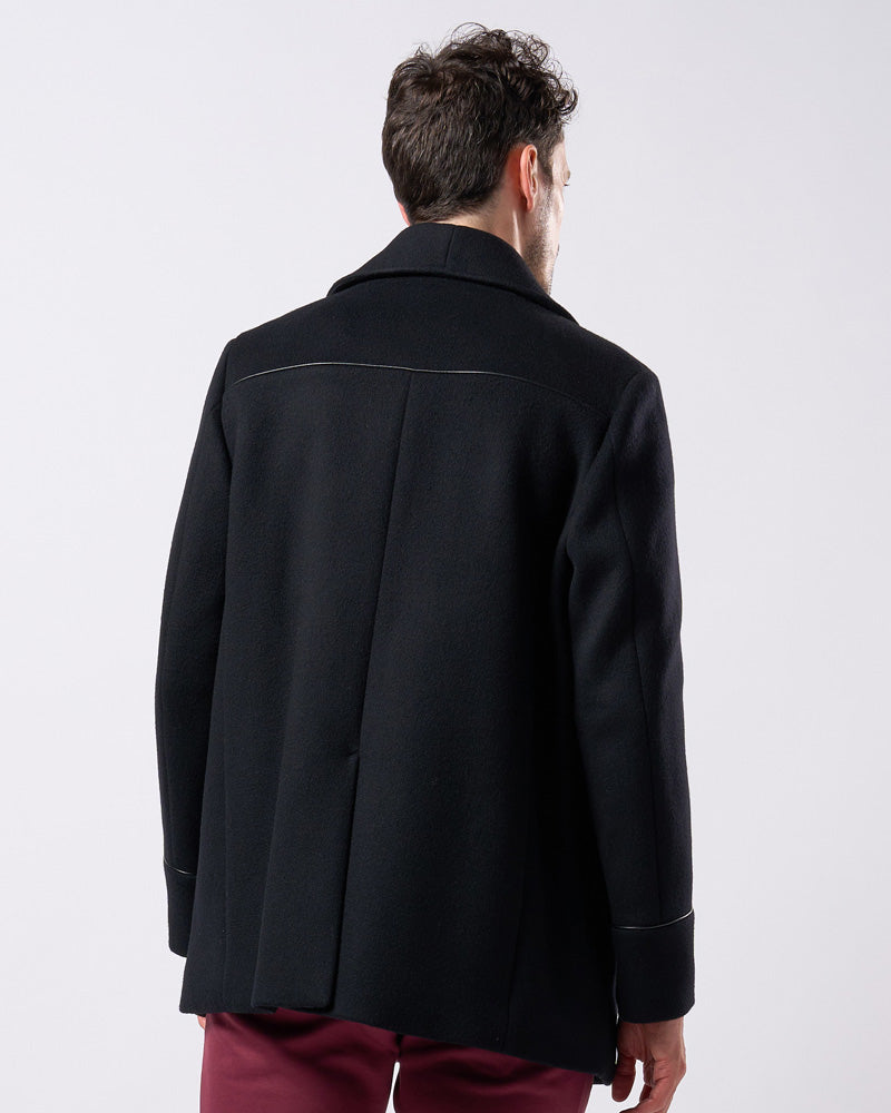 shawl collar half coat