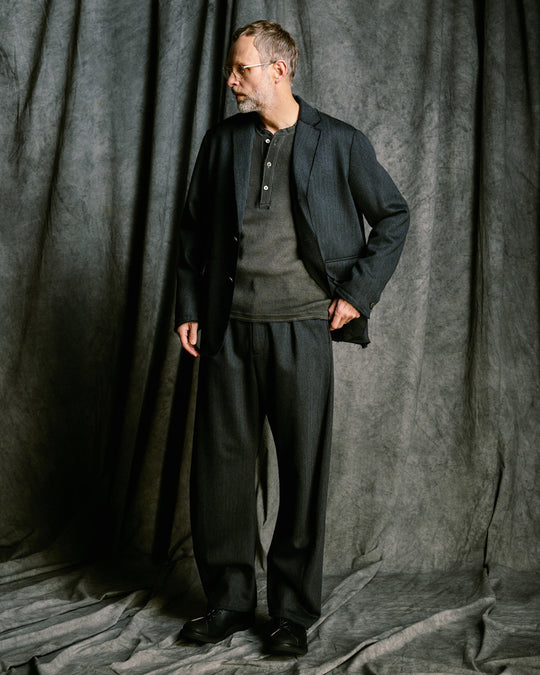 venetian stripe wide banana slacks
