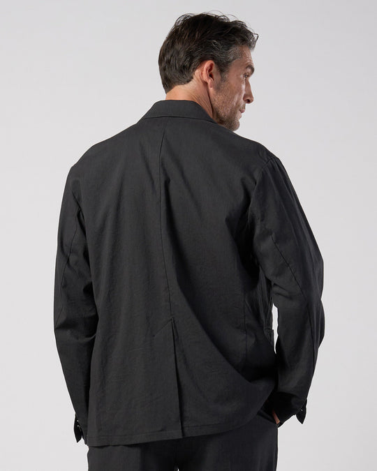 viscose linen double-breasted jacket