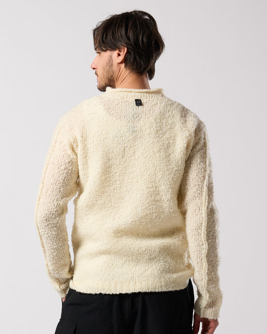 fancy yarn crew-neck knit