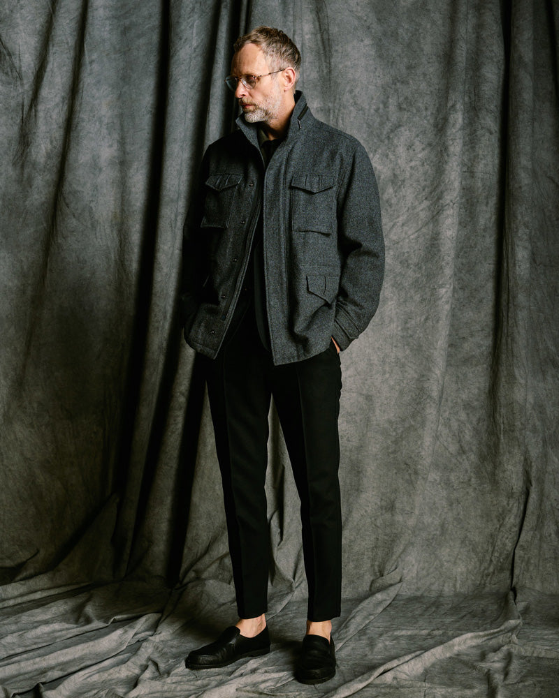 milled wool field jacket