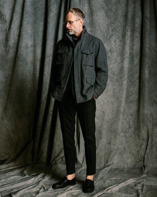 milled wool field jacket