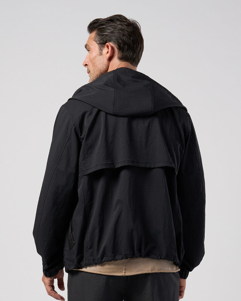 textured nylon short witch blouson