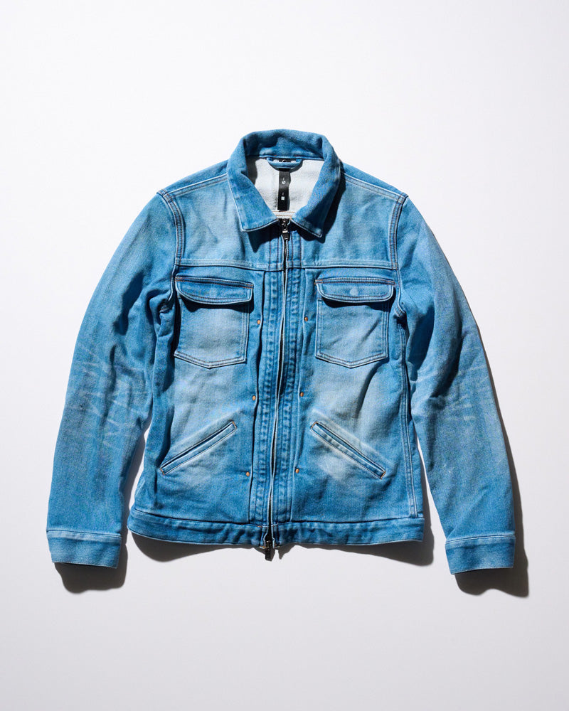 denim jersey zip blouson