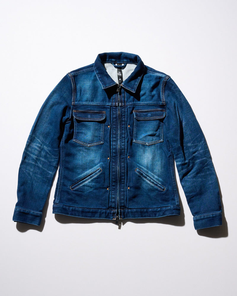 denim jersey zip blouson