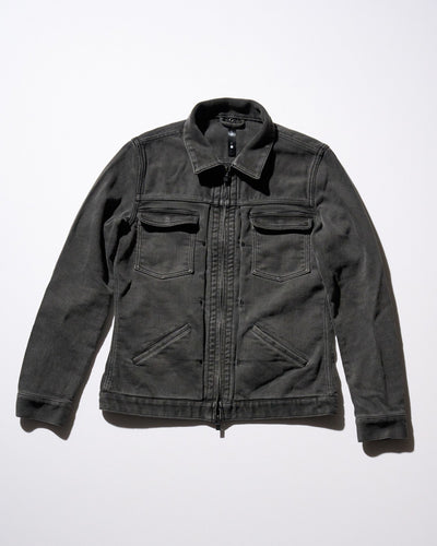 denim jersey zip blouson