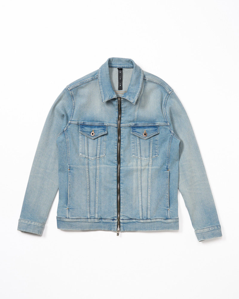 denim zip blouson