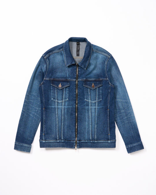 denim zip blouson