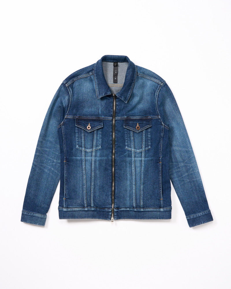 denim zip blouson