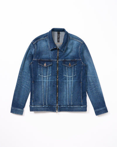 denim zip blouson