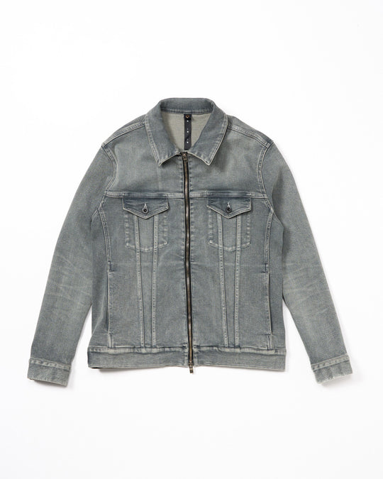 denim zip blouson