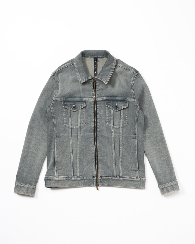 denim zip blouson