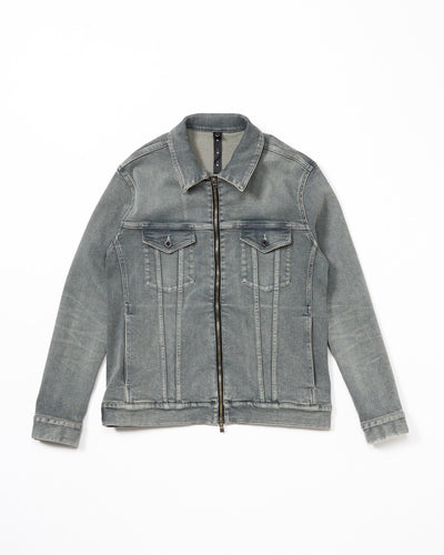 denim zip blouson