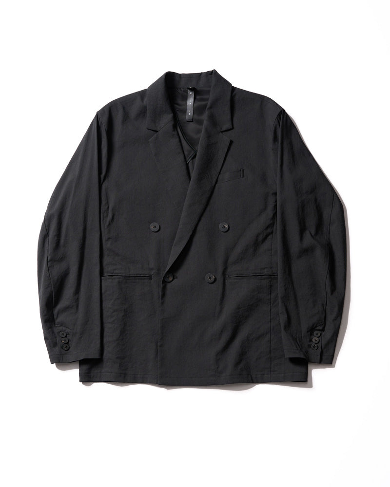 viscose linen double-breasted jacket