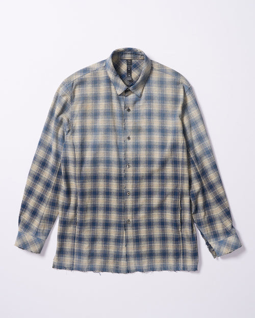 aging loose check shirt