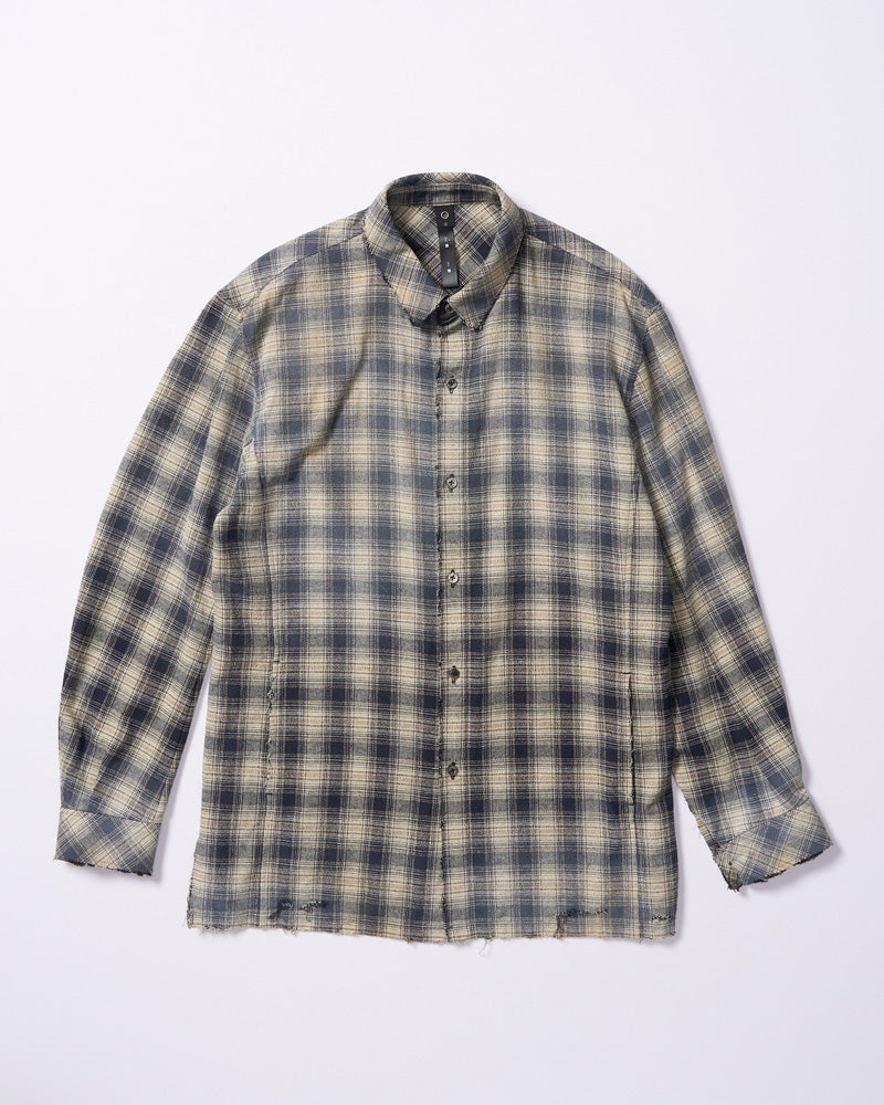 aging loose check shirt