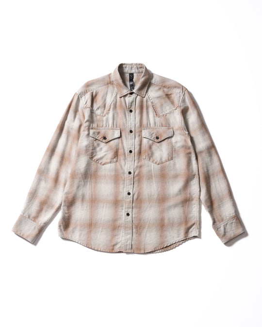 loose check western shirt