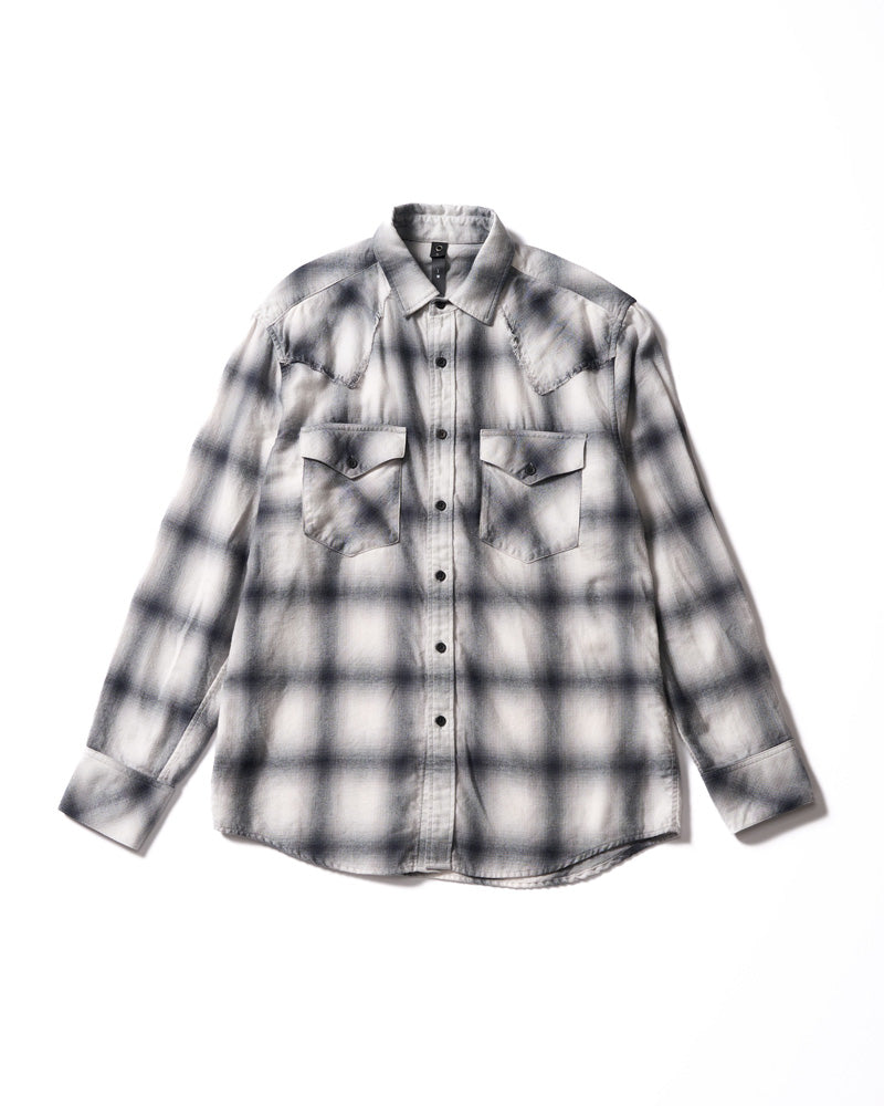 loose check western shirt