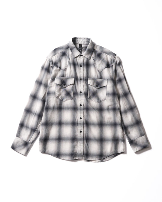 loose check western shirt