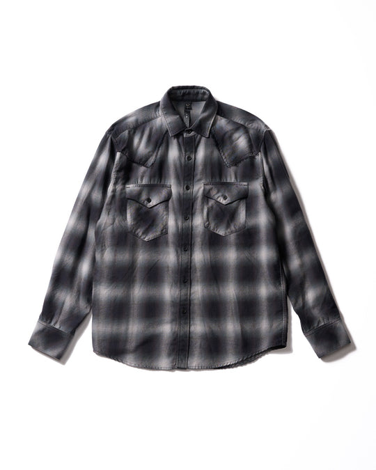 loose check western shirt