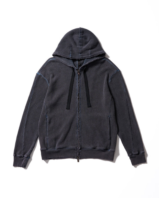 hard dry waffle damage zip hoodie