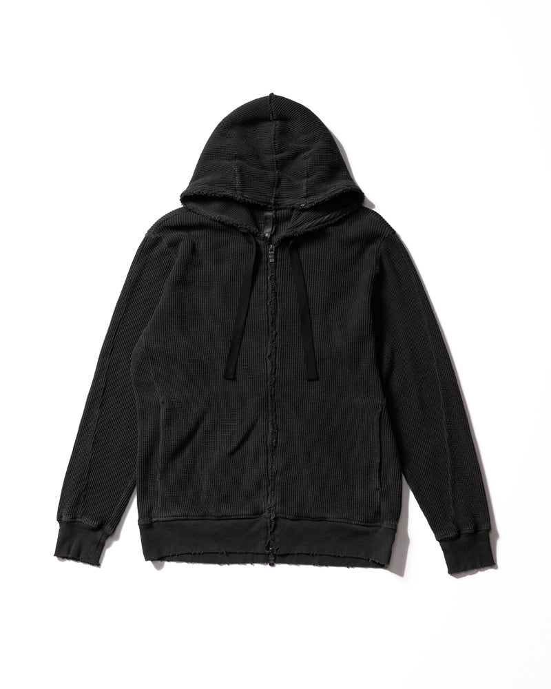 hard dry waffle damage zip hoodie