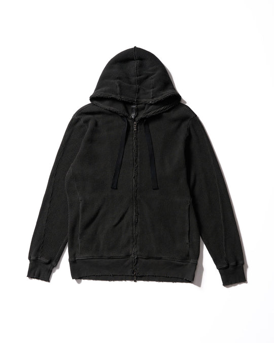 hard dry waffle damage zip hoodie