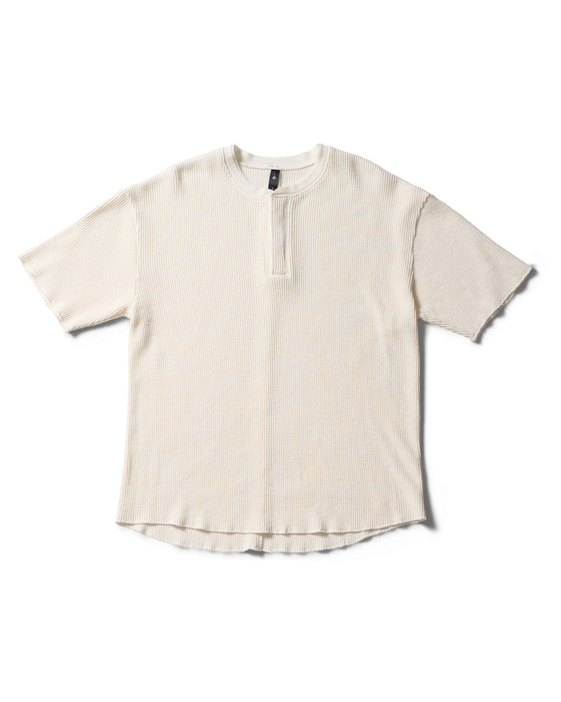 hard dry waffle fly-front henley S/S