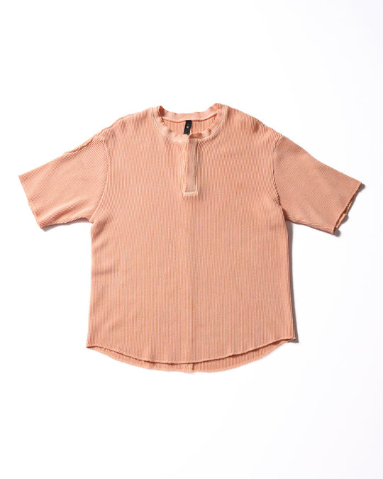hard dry waffle fly-front henley S/S