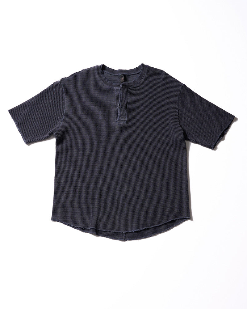 hard dry waffle fly-front henley S/S