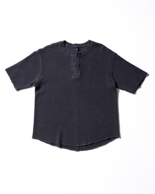hard dry waffle fly-front henley S/S