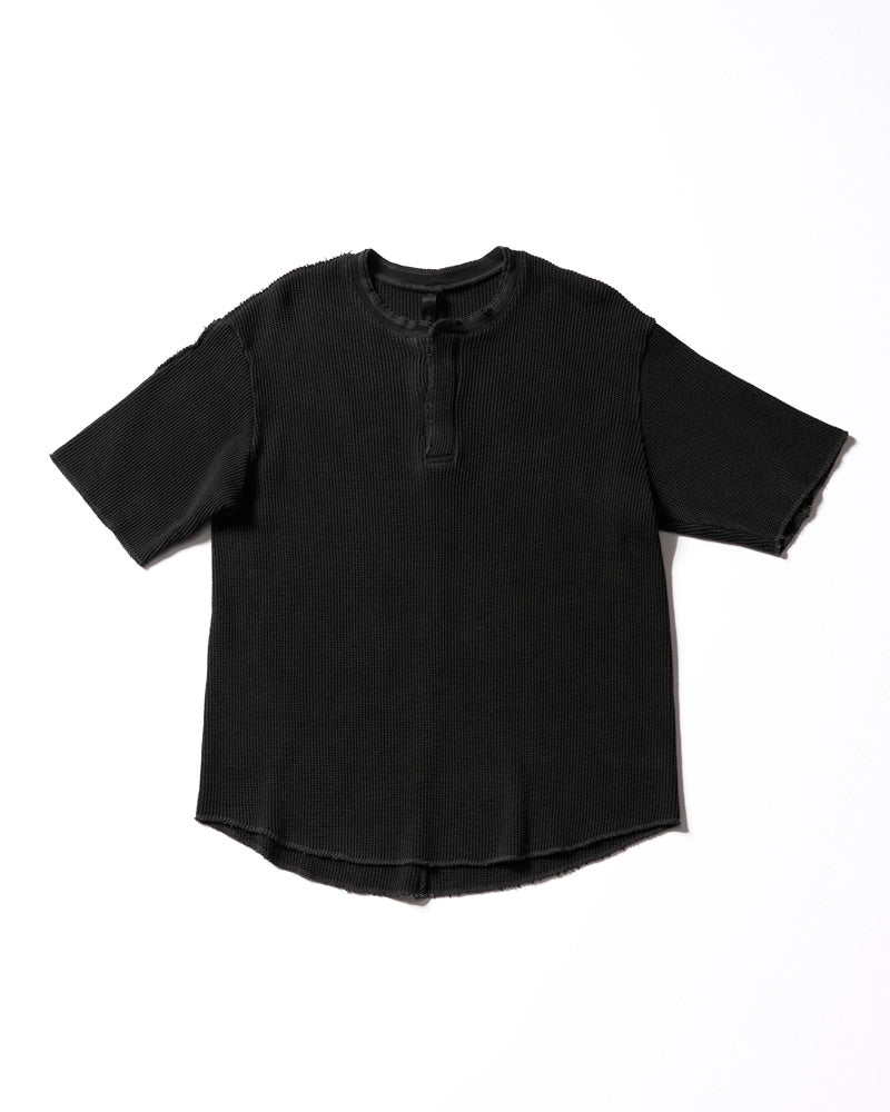 hard dry waffle fly-front henley S/S