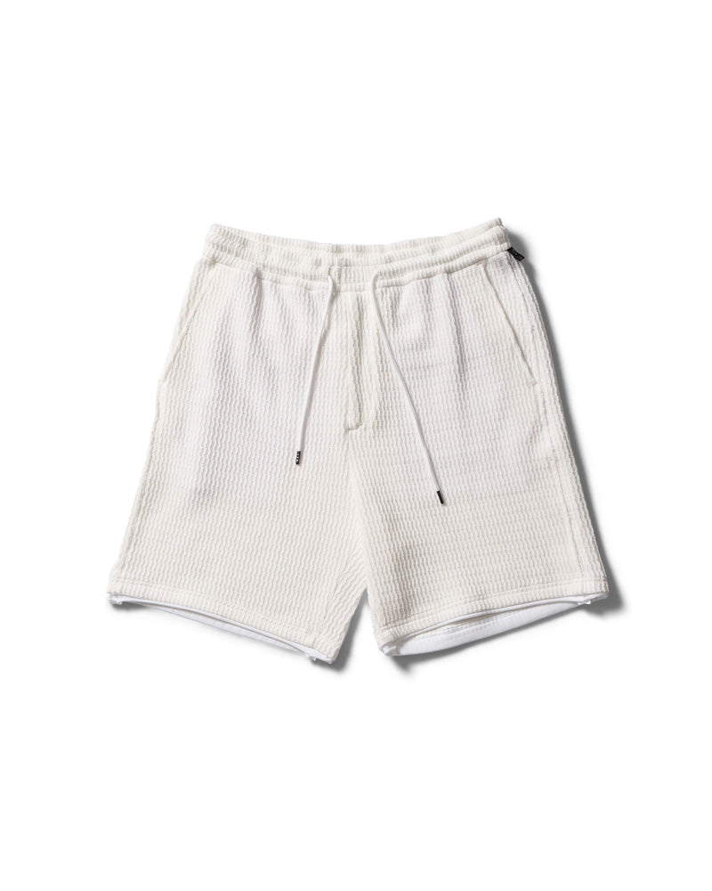 textured knit shorts