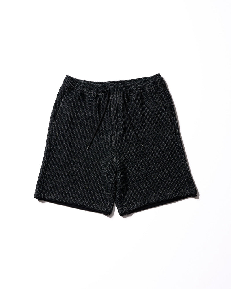 textured knit shorts