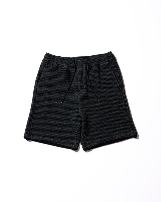 textured knit shorts