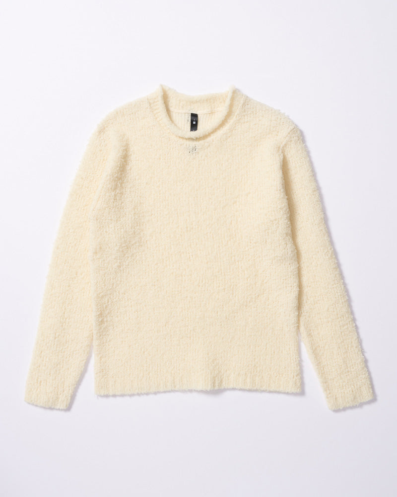 fancy yarn crew-neck knit