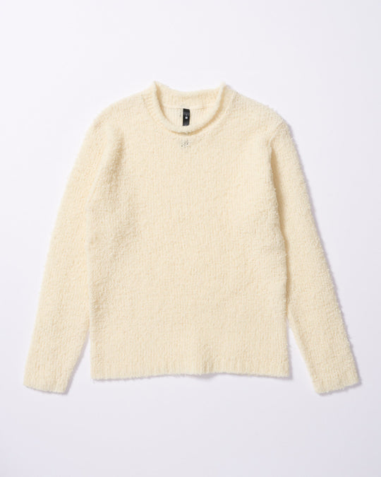 fancy yarn crew-neck knit