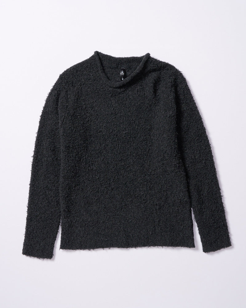 fancy yarn crew-neck knit
