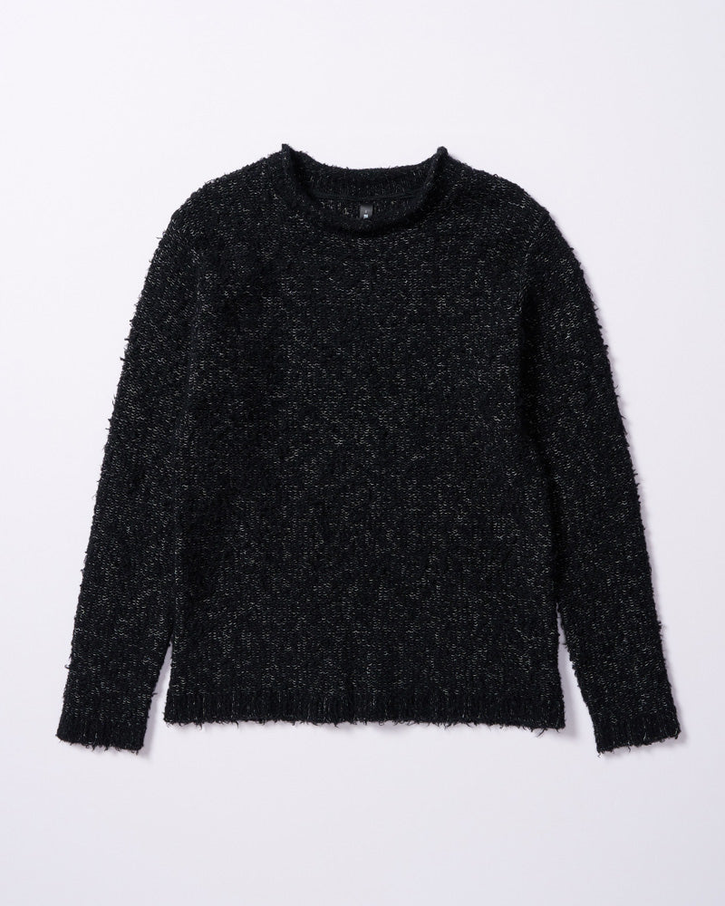 fancy yarn crew-neck knit